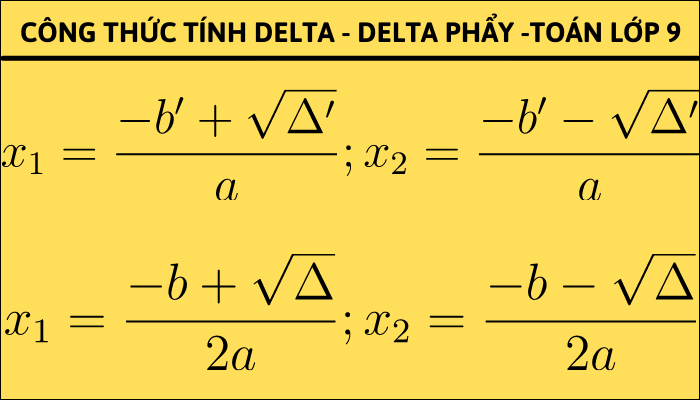 Cách tính delta, delta phẩy: Công thức & bài tập vận dụng